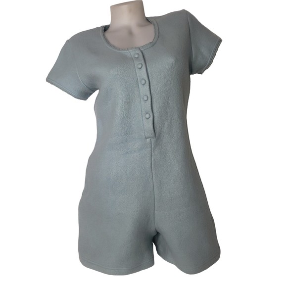 Victoria's Secret Country Blue One Piece Fleece Sleep Romper Size Medium - Picture 6 of 6